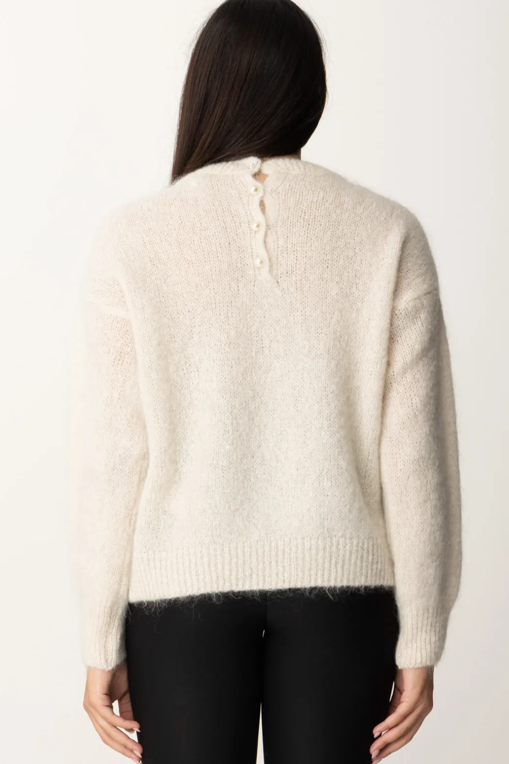 Meme Road Maglioncino con Bottoncini Sul RetroPANNA