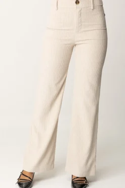 Meme Road Pantaloni a Coste In VellutoPANNA