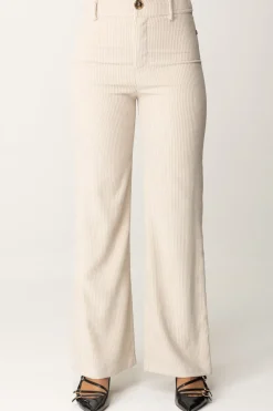 Meme Road Pantaloni a Coste In VellutoPANNA