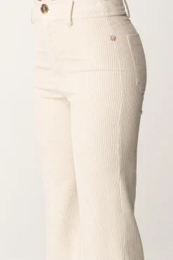 Meme Road Pantaloni a Coste In VellutoPANNA