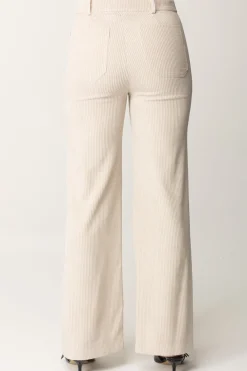 Meme Road Pantaloni a Coste In VellutoPANNA