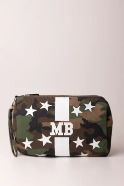 Mia Bag Pochette In Canvas con Stampa Stelle CamouflageCAMOUFLAGE - BANDA BIANCA E STELLE