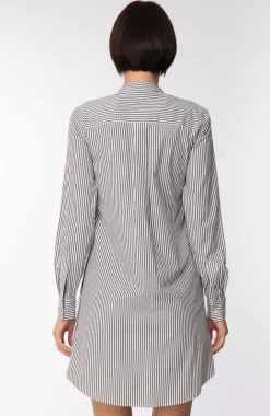 Michael Kors Abito Chemisier a Righe con TascheIVORY