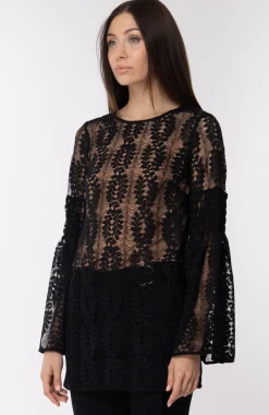 Michael Kors Blusa In Pizzo RicamatoNERO