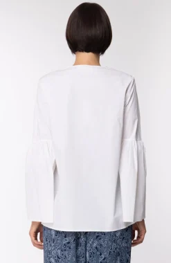 Michael Kors Blusa Morbida con Occhielli DoratiBIANCO