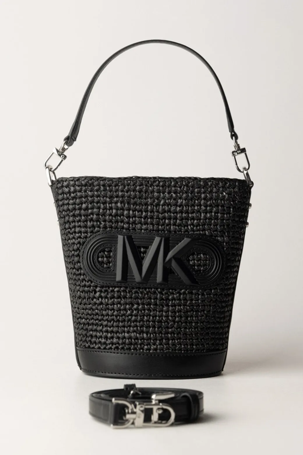 Michael Kors Borsa Bucket In PagliaBLACK/BLACK
