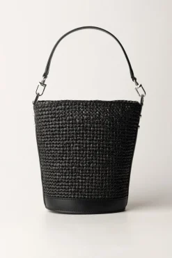 Michael Kors Borsa Bucket In PagliaBLACK/BLACK