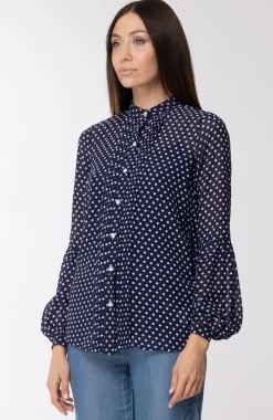 Michael Kors Camicia a Pois con Maniche BlusantiBLU