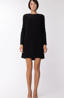 Michael Kors Mini Abito Elegante con Maniche a SvasareNERO