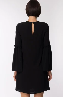 Michael Kors Mini Abito Elegante con Maniche a SvasareNERO