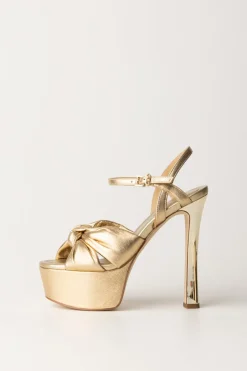 Michael Kors Sandali Elena Platform Metallizzati con NodoPALE GOLD