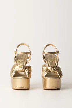 Michael Kors Sandali Elena Platform Metallizzati con NodoPALE GOLD