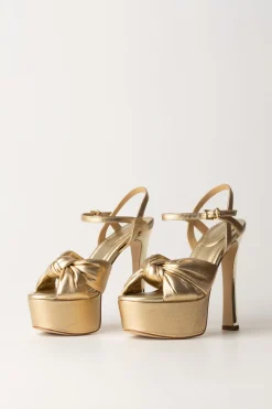 Michael Kors Sandali Elena Platform Metallizzati con NodoPALE GOLD