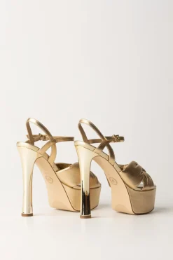 Michael Kors Sandali Elena Platform Metallizzati con NodoPALE GOLD