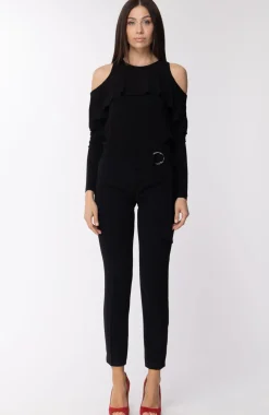 Michael Kors Top con Balze e Spalle ScoperteNERO