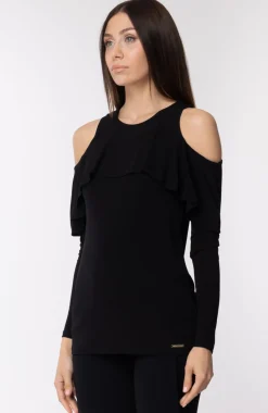 Michael Kors Top con Balze e Spalle ScoperteNERO