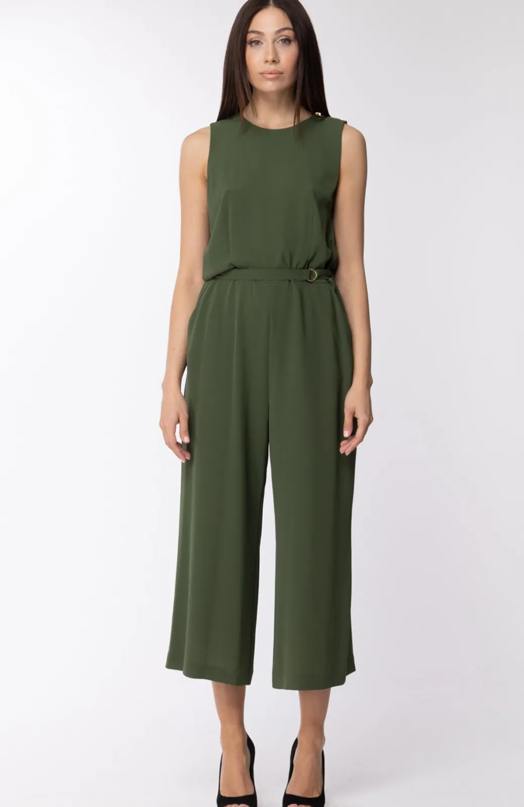 Michael Kors Tuta con Pantalone Ampio e CinturaVERDE