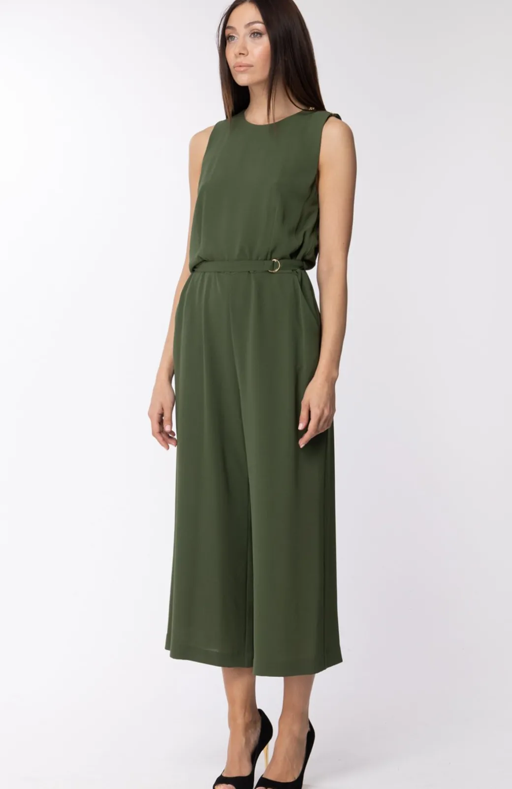 Michael Kors Tuta con Pantalone Ampio e CinturaVERDE