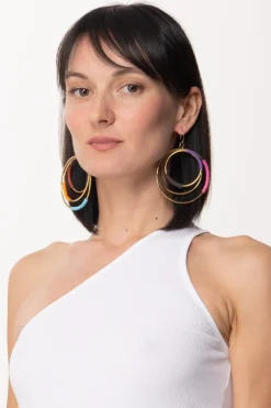 Miriamnori Orecchini a Cerchi MulticolorBRONZO-MULTICOLOR