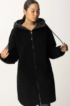 Montereggi Cappotto con Zip e CappuccioNERO
