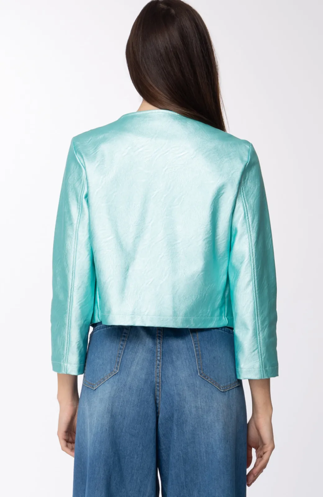 Motel Giacca Corta In Ecopelle con RouchesACQUA