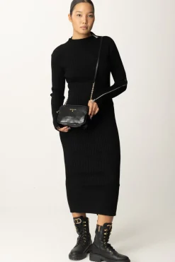 Patrizia Pepe Abito a Costine con Zip FlyNERO