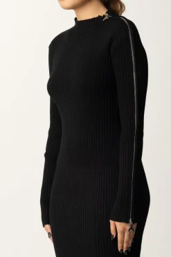 Patrizia Pepe Abito a Costine con Zip FlyNERO