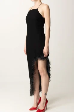 Patrizia Pepe Abito Asimmetrico con PiumetteNERO