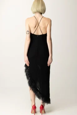 Patrizia Pepe Abito Asimmetrico con PiumetteNERO