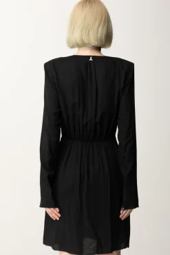 Patrizia Pepe Abito Fluido con Drappeggio AsimmetricoNERO