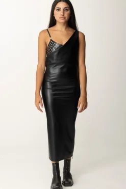 Patrizia Pepe Abito Midi In EcopelleNERO