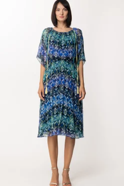 Patrizia Pepe Abito Midi con Spalle ScoperteYELLOW/BLUE PRINT