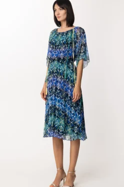 Patrizia Pepe Abito Midi con Spalle ScoperteYELLOW/BLUE PRINT