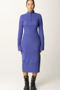 Patrizia Pepe Abito Midi con Zip FrontaleBLUE IRIS