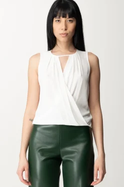 Patrizia Pepe Blusa Smanicata In ViscosaBIANCO