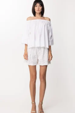 Patrizia Pepe Blusa Spalle ScoperteBIANCO OTTICO