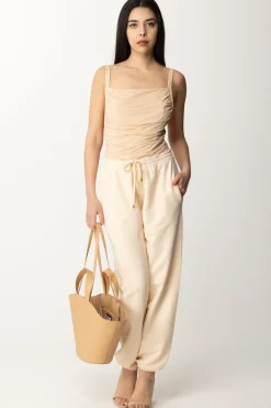 Patrizia Pepe Body Drappeggiato con BretelleBISCUIT BEIGE