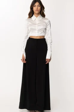 Patrizia Pepe Camicia Crop In RasoBIANCO