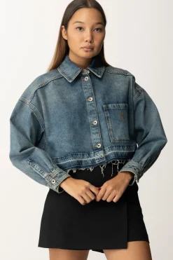 Patrizia Pepe Camicia Cropped In JeansVINTAGE WASH