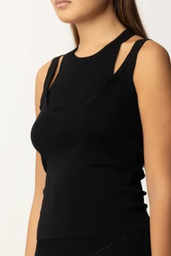 Patrizia Pepe Canotta con Cut-out e Logo CharmNERO