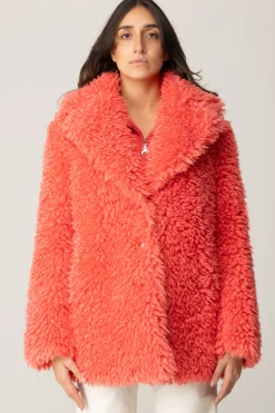 Patrizia Pepe Cappotto FluffyCALYPSO CORAL