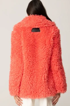 Patrizia Pepe Cappotto FluffyCALYPSO CORAL