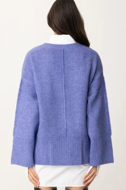 Patrizia Pepe Cardigan Cropped In MagliaBLUE IRIS MELANGE