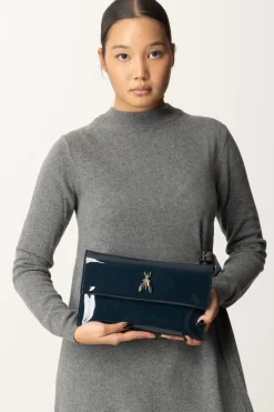 Patrizia Pepe Clutch Lucida con LogoENIGMA GRAY