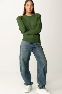 Patrizia Pepe Felpa con Logo e Cut-out Sul RetroGREEN GARDEN