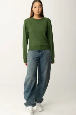 Patrizia Pepe Felpa con Logo e Cut-out Sul RetroGREEN GARDEN