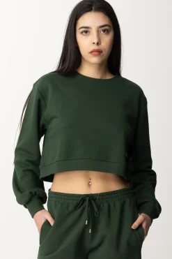Patrizia Pepe Felpa In Cotone CropTUSCANY GREEN