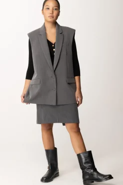 Patrizia Pepe Gilet OverGRAY MELANGE
