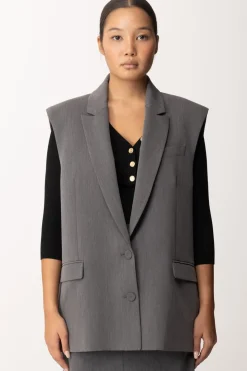 Patrizia Pepe Gilet OverGRAY MELANGE