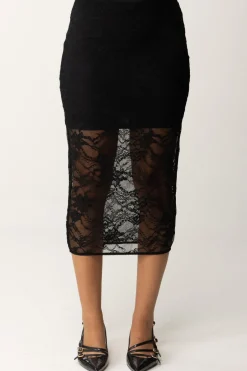 Patrizia Pepe Gonna In Pizzo TrasparenteNERO